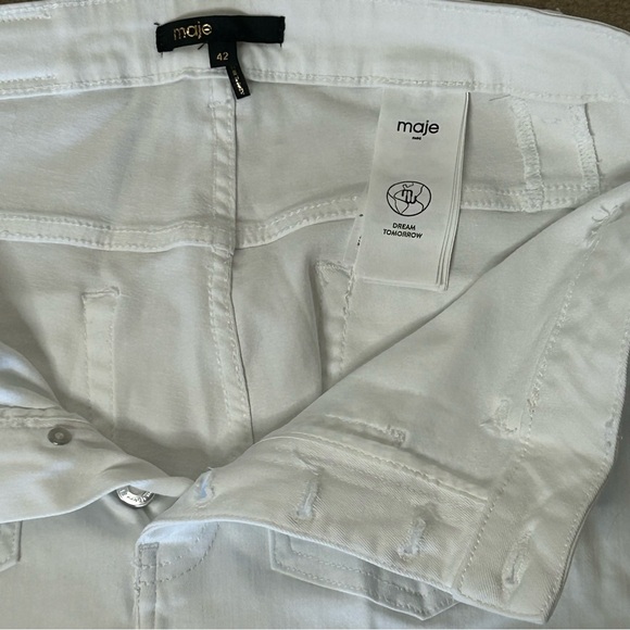 Maje White Slight Flare Leg Double Patch Pockets Button Fly Mid-rise Jean 42(XL) - Picture 9 of 10